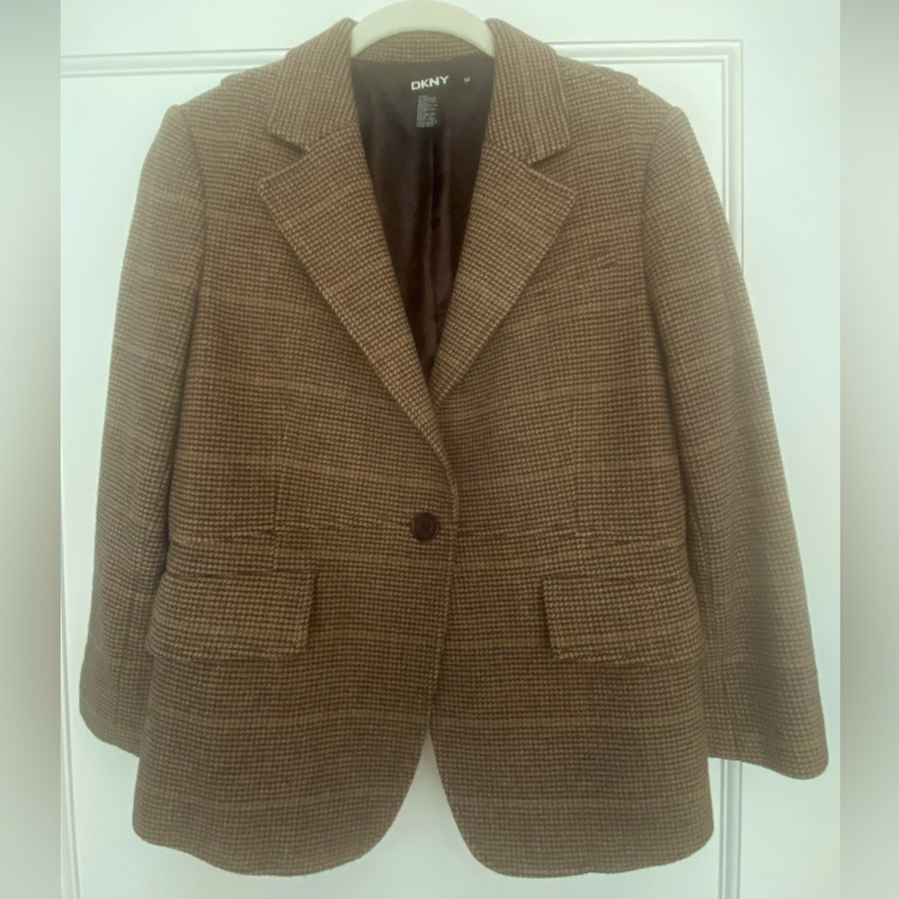 DKNY Tweed Wool Blazer